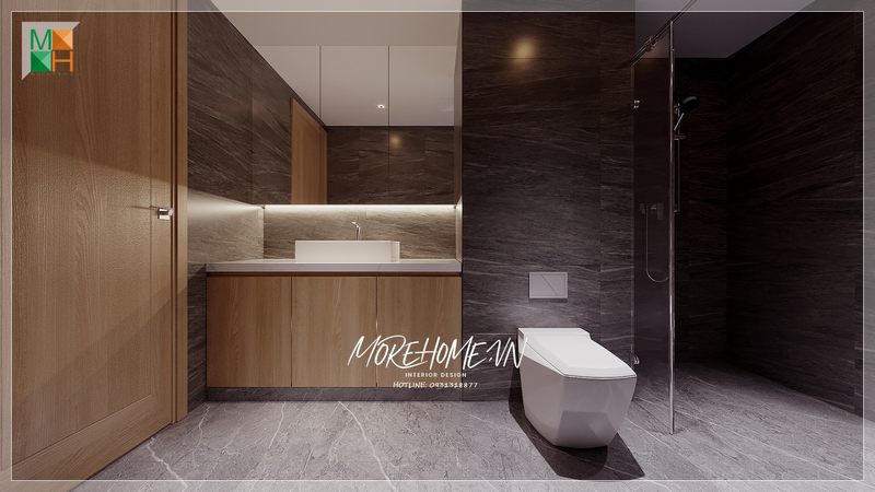 rời
Mẫu vách tắm kính đơn giản giúp phân chia khu vực ướt và khô trong phòng tắm.