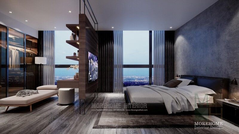. Để có một không gian riêng tư thoải mái và sang trọng sau một ngày làm việc mệt mỏi, hãy thiết kế nội thất phòng ngủ master của chung cư của bạn.